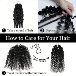 100% Human Hair Feather Crochet 15A Burmese Curly Natural Black Pre-Separated Feather Crochet Invisible Crochet Hair Extensions