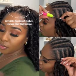 100% Human Hair Feather Crochet 15A Burmese Curly Natural Black Pre-Separated Feather Crochet Invisible Crochet Hair Extensions