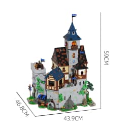 6609PCS Medieval Border Black Falcon's Castle Building Blocks With Light Fortress Model Toys Streetscape Assembly Bricks Kit Desktop Ornaments Ideal Birthday Christmas Gifts