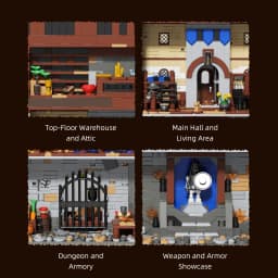 6609PCS Medieval Border Black Falcon's Castle Building Blocks With Light Fortress Model Toys Streetscape Assembly Bricks Kit Desktop Ornaments Ideal Birthday Christmas Gifts