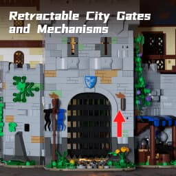 6609PCS Medieval Border Black Falcon's Castle Building Blocks With Light Fortress Model Toys Streetscape Assembly Bricks Kit Desktop Ornaments Ideal Birthday Christmas Gifts