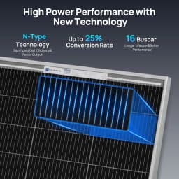 ECO-WORTHY 200W Solar Panel N-Type, 2PCS 100 Watt 12V Solar Panel with 25% Efficiency,200W N-Type 16BB Solar Panels for RV,Marine, Rooftop,Trailer Camper,Farm and Other Off-Grid System