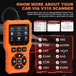 V529 Professional OBD2 Scanner, a Car Fault Code Reader Diagnostic Tool That Supports OBD II Protocols Since 1996, Supports Reading and Clearing Fault Codes, Does Not Require Battery Power