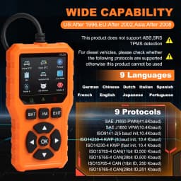 V529 Professional OBD2 Scanner, a Car Fault Code Reader Diagnostic Tool That Supports OBD II Protocols Since 1996, Supports Reading and Clearing Fault Codes, Does Not Require Battery Power