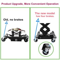 Transmission Jack 450 LBS Capacity: Low Profile Lift with 2M Safety Straps & 4 Brake Wheels, 7-23 Inch Range for Car & Truck Repair (Black)