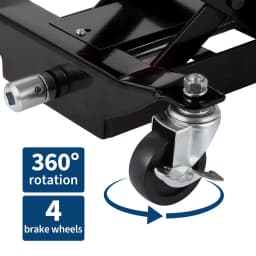 Transmission Jack 450 LBS Capacity: Low Profile Lift with 2M Safety Straps & 4 Brake Wheels, 7-23 Inch Range for Car & Truck Repair (Black)