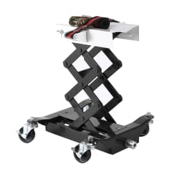 Transmission Jack 450 LBS Capacity: Low Profile Lift with 2M Safety Straps & 4 Brake Wheels, 7-23 Inch Range for Car & Truck Repair (Black)