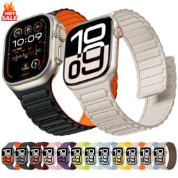 Magnetic Silicone Band for Apple Watch Ultra 3 2 49mm 46mm 42mm 45mm 44mm 40 41mm Strap IWatch Series 11 10 9 8 7 6 SE Bracelet