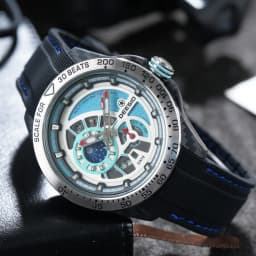 Deesio Luxury Men's Automatic Self-Winding Mechanical Watch | Upgrade Carbon Fiber Case 80g Ultra Lightweight Sport Watch | Multi-Layer 3D Relief Skeleton Dial | Dual Luminous Hands | Soft Silicone Strap | 50M Waterproof Fashion Casual Gift Watch for Men