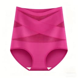 Women High Waist Tummy Control Panties, Cross Mesh Seamless Shapewear Briefs, Soft Breathable Nylon Underwear for Women, 4‑Pack Multipack, S‑XXL