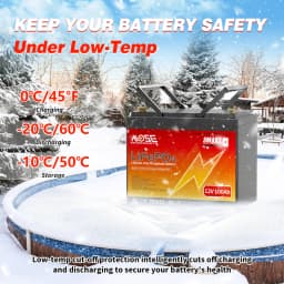 MOSEWORTH 12V 100Ah LiFePo4 Battery Pack Built-in 100A BMS Lithium Iron Phosphate Battery Rechargeable Bateria For Solar Boat