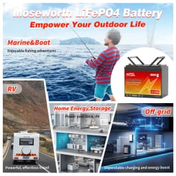 MOSEWORTH 12V 100Ah LiFePo4 Battery Pack Built-in 100A BMS Lithium Iron Phosphate Battery Rechargeable Bateria For Solar Boat