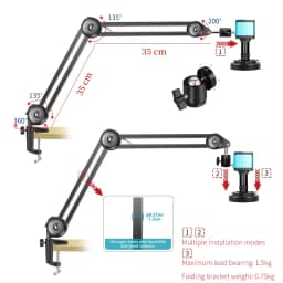 YIZHAN 48MP 4K Digital Electronic Microscope For Soldering HD 1080P HDMI Camera USB Software 1-150x Lens Upgrade Articulated Arm