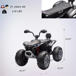 24V Kids Electric ATV 4-Wheeler (2-Seater) Ride on Car Toy with Dual 550w Motor Off-Road with LED Lights & Music Player 3-8Years