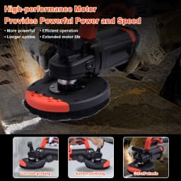 Electric Concrete Floor Grinder 7' Walk- Concrete Grinder 2200W- Angle Grinder Kit W/Dust Extraction Shroud, 150mm Grinding Wheel