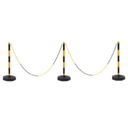 6 Pcs Traffic Cones with Fillable Base Yellow Delineator Post Cone Parking Pole with 6.6in Chains Adjustable Construction Cones