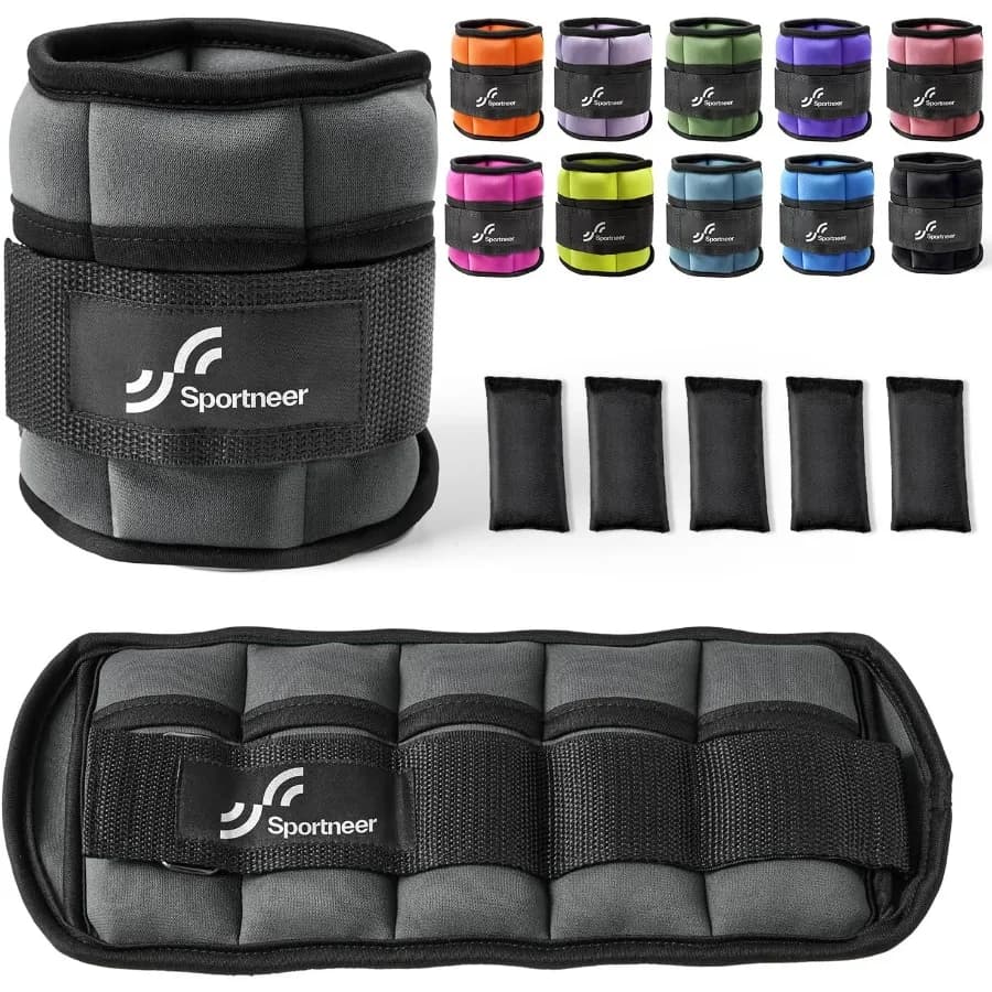 Adjustable Ankle Weights 1 Pair 2 4 6 8 10 Lbs Leg Weight Straps for Women Men, Weighted Ankle Weights Set for Gym,Fitness, Work