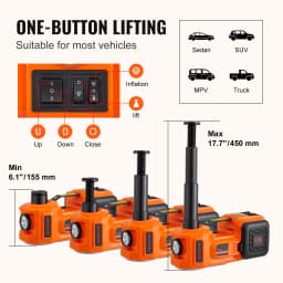SucceBuy 5 Ton Electric Car Jack Hydraulic Jack with Electric Impact Wrench Portable Car Lift for SUV Sedan Truck Change Tires