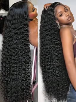 Curly 36 38 inch 13x6 HD Lace Front Human Hair Wigs For Women Brazilian Deep Wave 13x4 Glueless Lace Frontal Wig Pre Pluck Water