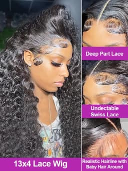 Curly 36 38 inch 13x6 HD Lace Front Human Hair Wigs For Women Brazilian Deep Wave 13x4 Glueless Lace Frontal Wig Pre Pluck Water