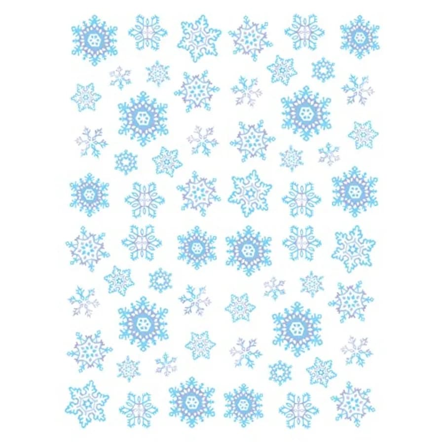 4Sheet Snowflake Stickers in Blue Grey and White for Winter Season Decorations Ideal for Snowy Themes and Festive Holiday Craft
