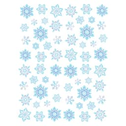 4Sheet Snowflake Stickers in Blue Grey and White for Winter Season Decorations Ideal for Snowy Themes and Festive Holiday Craft