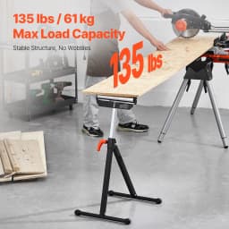 SucceBuy Roller Stand 135lbs/250lbs LBC Adjustable Height with 11.5in Polished Steel Roller Head Woodworking Extension Support