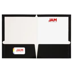 Laminated Glossy Two Pocket Folders 3 Pack Black Durable Document Organizers with Business Card Slot School Office