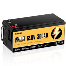 RVPOZWER12V Lithium Battery 100AH 200AH 300AH Nominal Capacity LiFePO4 1280/2560/3480WH BMS Portable Rechargeable 25000Cycles