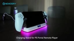 NEWDERY Charger Dock for PS Portal Portable Charging Station Magnetic Connector Charging Stand with RGB Light and Type-C Cable