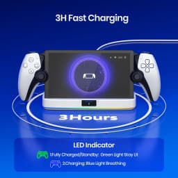 NEWDERY Charger Dock for PS Portal Portable Charging Station Magnetic Connector Charging Stand with RGB Light and Type-C Cable