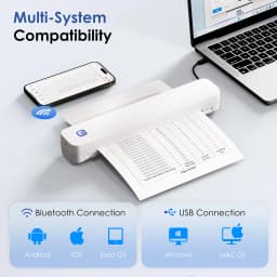 Mini Portable A4 Thermal Printer Desktop Inkless Photo PDF Document Printer for Office Home Travel HD Printing
