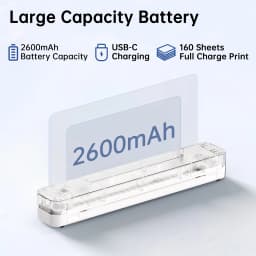 Mini Portable A4 Thermal Printer Desktop Inkless Photo PDF Document Printer for Office Home Travel HD Printing