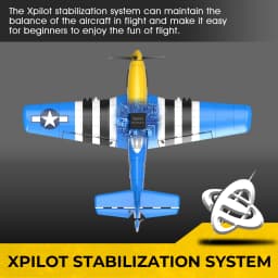 Volantexrc 4-CH P-51D Mustang RC Plane, One-Key Aerobatic, 6-Axis Gyro, 30 Min Flight, Beginner to Pro, Ideal Outdoor Gift.