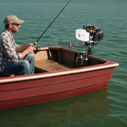 Outboard Engine 2900W 4HP 4-Stroke Jet Pump Outboard Motor 55cc Air-Cooled Marine Engine Motors 1102lbs Thrust Fuel-Efficient Boat Engine for Freshwater Boats Under 13.12ft