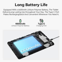 SVITOO Tablet 2026 Android 16 10.1 Inch IPS HD Screen Unisoc T7250 Octa-Core Processor 4GB Physical RAM + 16GB Virtual RAM 128GB ROM 1TB Expandable 6600mAh Battery 2.4GHz 5GHz WiFi 5 Bluetooth 5.0 GPS Widevine L1 With Case Tablets For Kids Adults