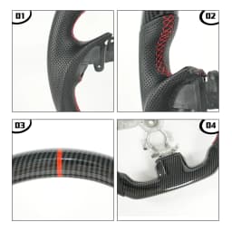 Hydro Dip Carbon Fiber Steering Wheel Red Stitching Center Line For INFINITI G25 G35 G37 QX50 Q60 2009-2013 Car Accessories