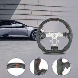 Hydro Dip Carbon Fiber Steering Wheel Red Stitching Center Line For INFINITI G25 G35 G37 QX50 Q60 2009-2013 Car Accessories