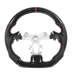 Hydro Dip Carbon Fiber Steering Wheel Red Stitching Center Line For INFINITI G25 G35 G37 QX50 Q60 2009-2013 Car Accessories
