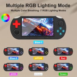 GAMINJA ANS16 Handheld Game 4.5 Inch IPS Screen RGB Lighting Portable Retro Video Game Console 64GB For PS1/GBA/SFC