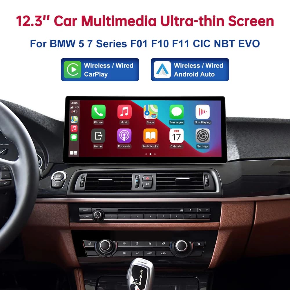 12.3 Linux Display Multimedia Player For BMW Car 5 7 Series F01 F10 F11 2011-2023 CIC NBT EVO GPS Carplay Touch Screen