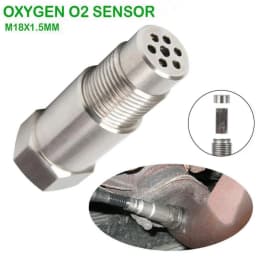 4PCS Oxygen Sensor with Mini Catalyst, Stainless Stee Oxygen Sensor Filter Adapter, M18x1.5 Universal O2 Sensor Connector
