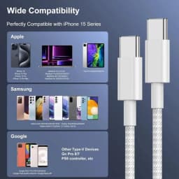 20Pcs PD 60W For iPhone 16 15 Pro Max iPad USB-C to USB C Fast Charger Cable For Xiaomi Samsung Google Honor Type C cord 1m