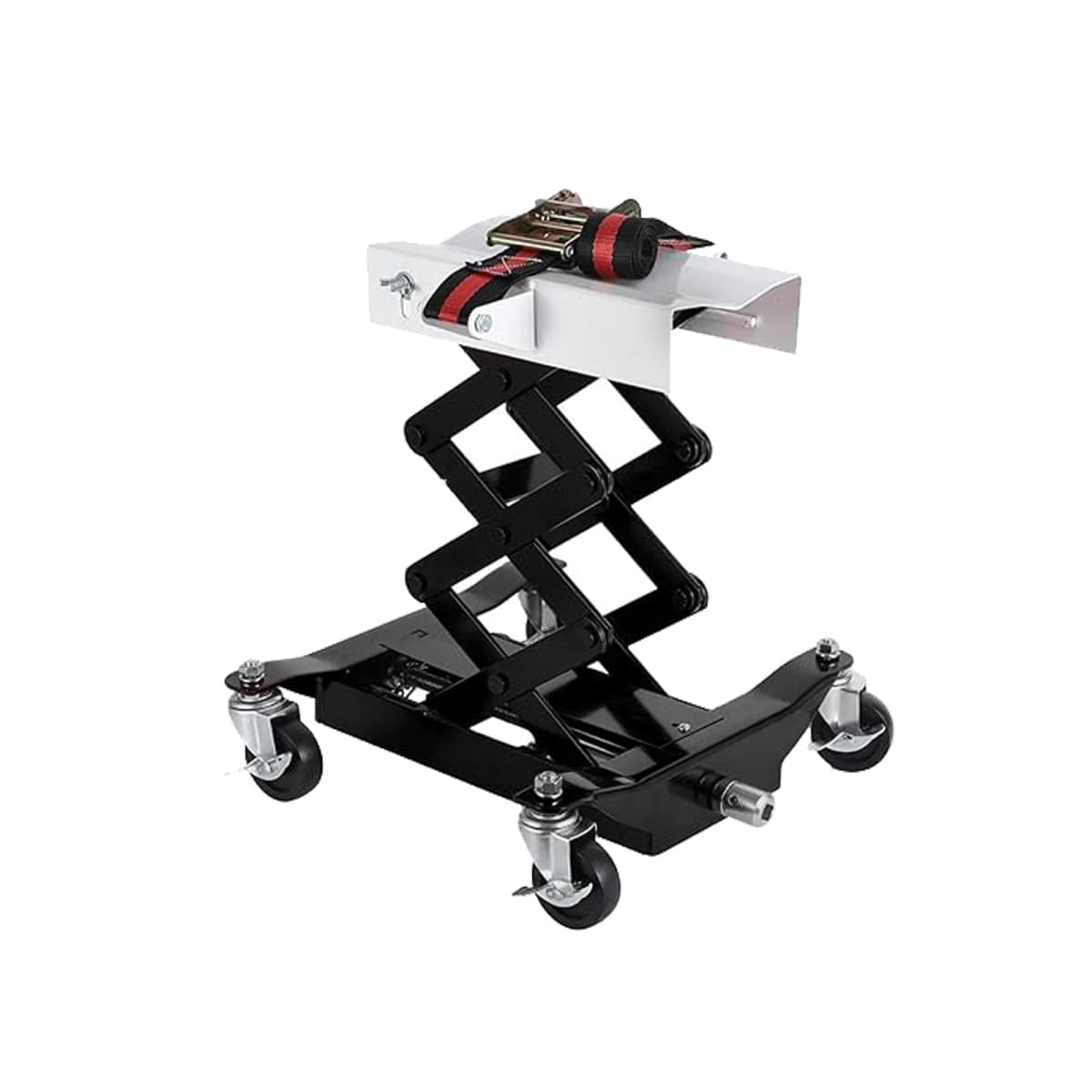450 Lbs Low Profile Transmission Jack with Safety Straps Auto Repair 7-23" Lift with 2M Safety Straps & 4 Brake Wheels,black