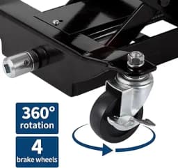 450 Lbs Low Profile Transmission Jack with Safety Straps Auto Repair 7-23" Lift with 2M Safety Straps & 4 Brake Wheels,black