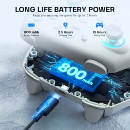 ECHTPower Hall Effect Wireless Controller for Switch OLED/Lite No Drift Joystick Wake-Up Turbo 6-Axis Gyro Programmable US Stock