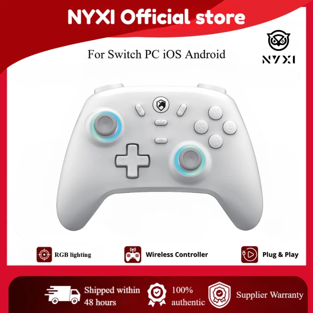 ECHTPower Hall Effect Wireless Controller for Switch OLED/Lite No Drift Joystick Wake-Up Turbo 6-Axis Gyro Programmable US Stock