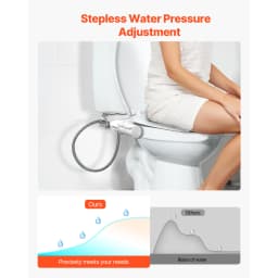 SucceBuy Bidet Attachment for Toilet Dual Retractable Nozzle Adjustable Water Pressure Cold Water Sprayer for Rear Feminine Wash