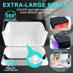 LED Nail Lamp Luxury Cordless UV Light for Gel Nails with Red Light Skincare4+2 Timer Modes TwoHand Design Professional Nail