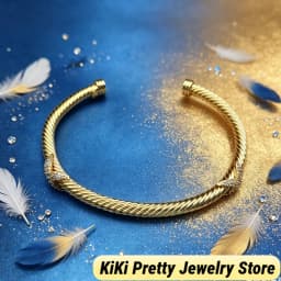 2026 New Fashionable Advanced Open Bracelet,Gold Color Paired with Zircont Valentine's Day Gift for Daily Wear